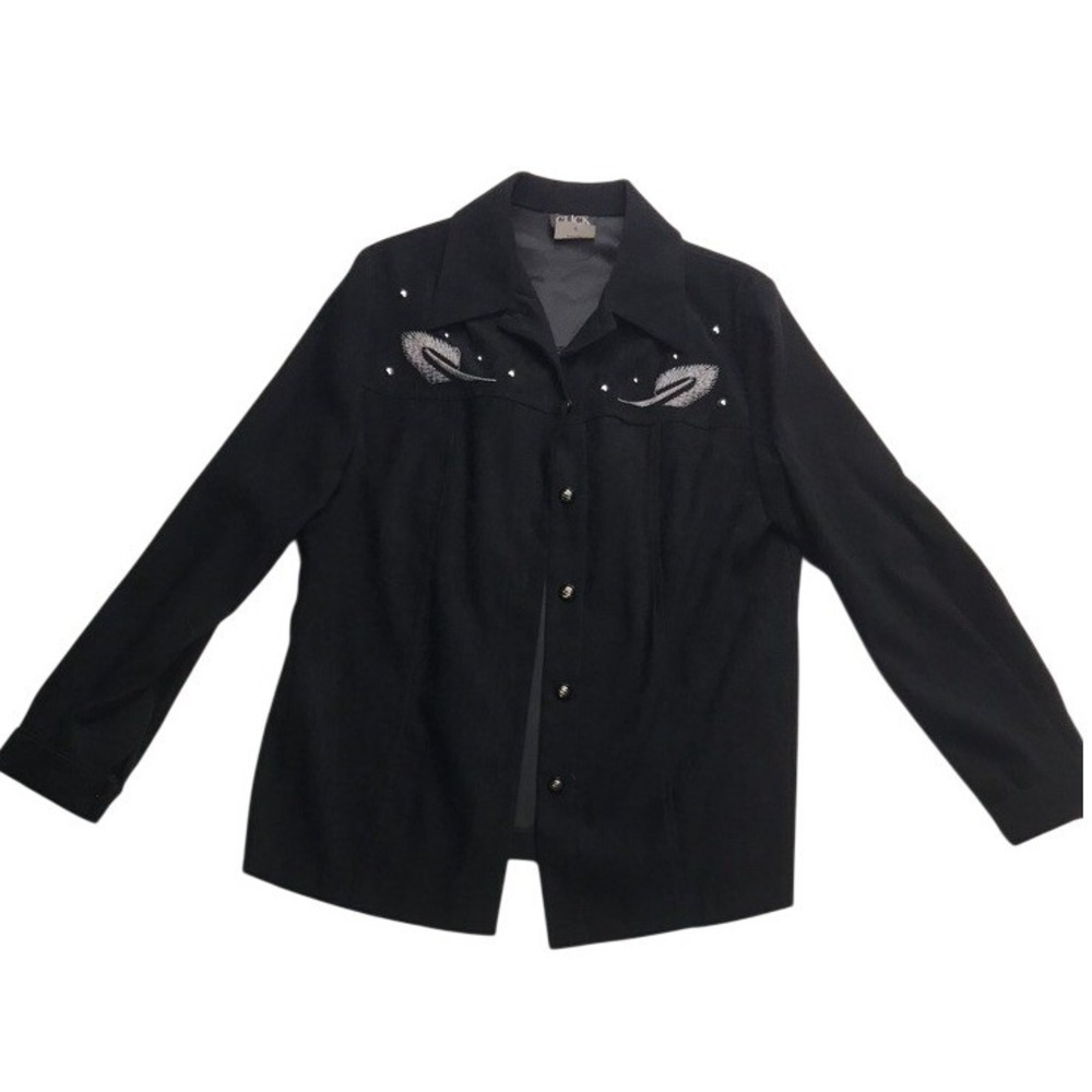 Click Soft Advance by Camper‎ Black Embroidered Western Jacket Size 8 Canada